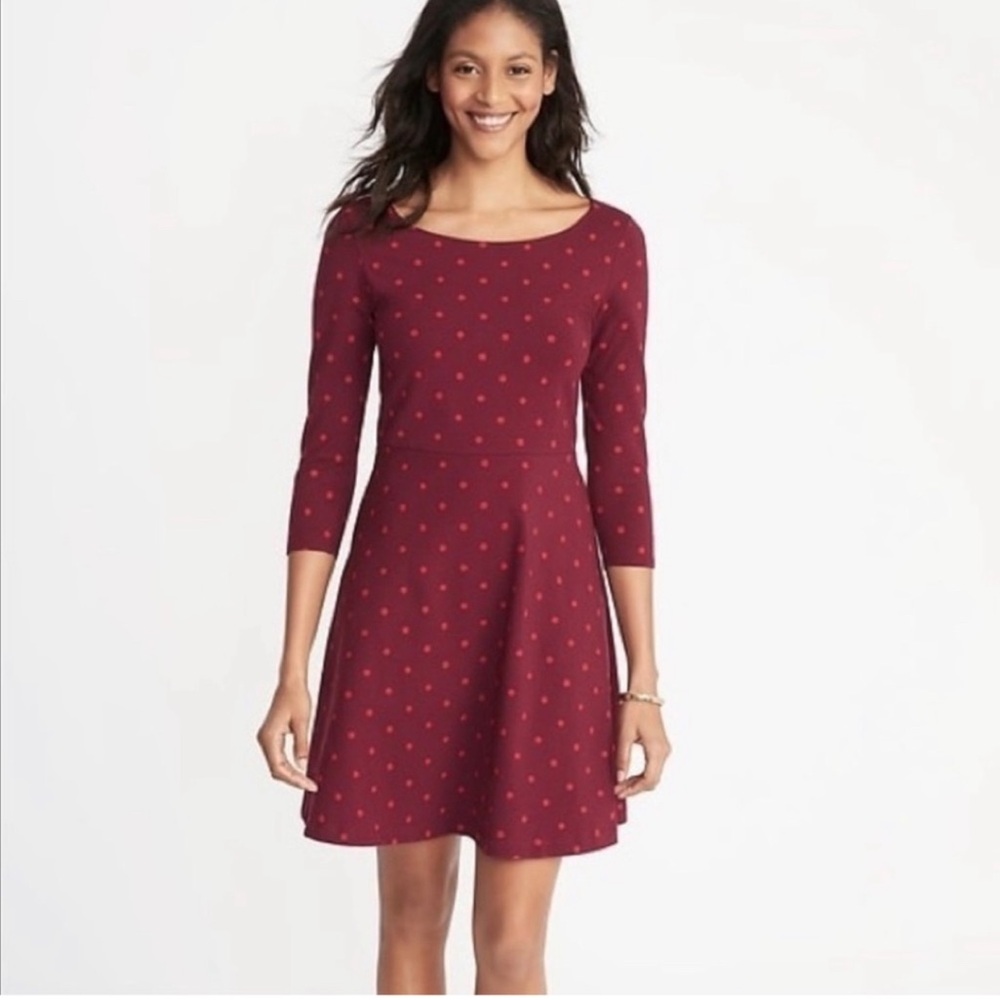 Old navy fit and flare Polka Dot Dress XS